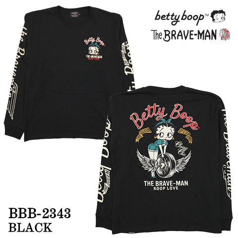 THE BRAVEMAN×BETTY BOOP ベティーブープ OE天竺長袖Tシャツ ロンTEE bbb-2343