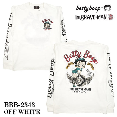 THE BRAVEMAN×BETTY BOOP ベティーブープ OE天竺長袖Tシャツ ロンTEE bbb-2343