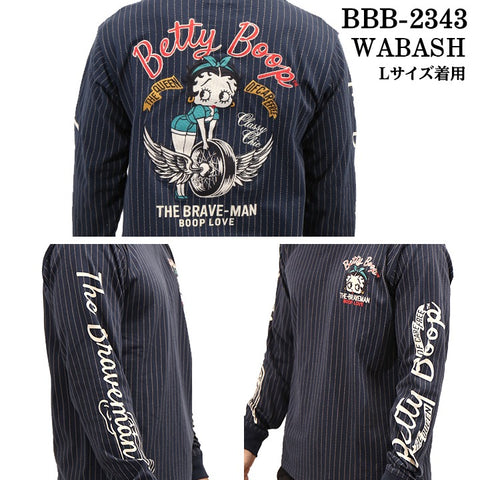 THE BRAVEMAN×BETTY BOOP ベティーブープ OE天竺長袖Tシャツ ロンTEE bbb-2343