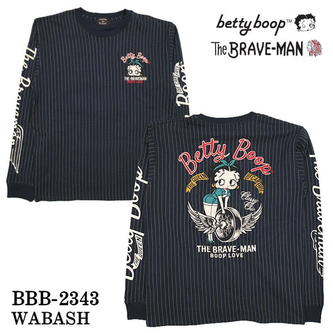 THE BRAVEMAN×BETTY BOOP ベティーブープ OE天竺長袖Tシャツ ロンTEE bbb-2343