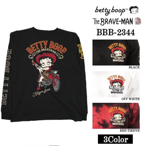 THE BRAVEMAN×BETTY BOOP ベティーブープ 天竺長袖Tシャツ bbb-2344