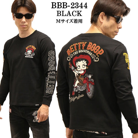 THE BRAVEMAN×BETTY BOOP ベティーブープ 天竺長袖Tシャツ bbb-2344