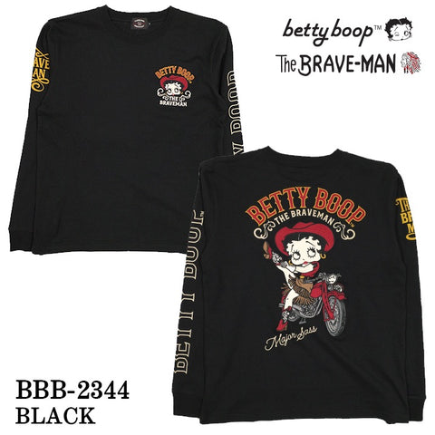 THE BRAVEMAN×BETTY BOOP ベティーブープ 天竺長袖Tシャツ bbb-2344