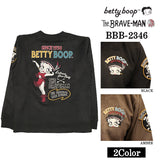 THE BRAVEMAN×BETTY BOOP ベティーブープ 起毛プレーティング プルオーバー ロンTEE bbb-2346