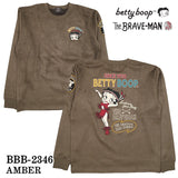 THE BRAVEMAN×BETTY BOOP ベティーブープ 起毛プレーティング プルオーバー ロンTEE bbb-2346