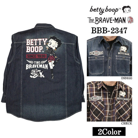 THE BRAVEMAN×BETTY BOOP ベティ・ブープ オーバーサイズ 長袖シャツ