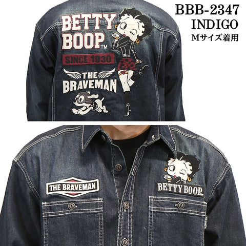 THE BRAVEMAN×BETTY BOOP ベティ・ブープ オーバーサイズ 長袖シャツ