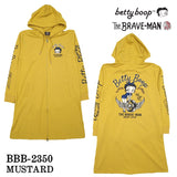 THE BRAVEMAN×BETTY BOOP ベティーブープ 天竺 フルZIP ロングパーカー bbb-2350