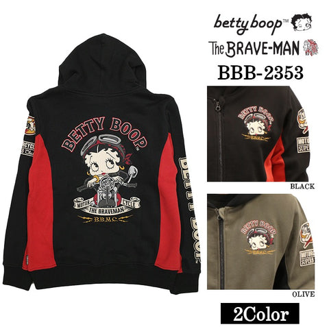 BETTY BOOP×THE BRAVEMAN ブレイブマン ベティ・ブープ 裏毛フルジップ