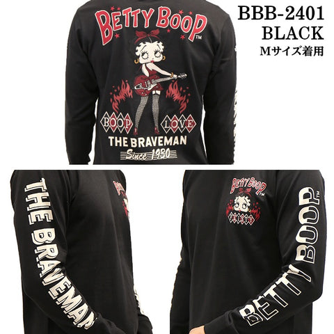 THE BRAVEMAN×BETTY BOOP ベティーブープ 天竺 長袖Tシャツ ロンTEE bbb-2401