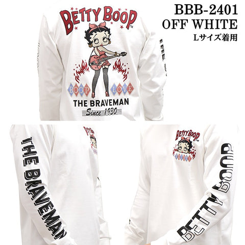 THE BRAVEMAN×BETTY BOOP ベティーブープ 天竺 長袖Tシャツ ロンTEE bbb-2401