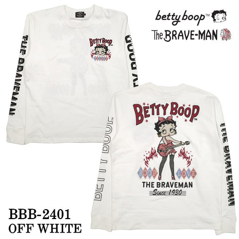 THE BRAVEMAN×BETTY BOOP ベティーブープ 天竺 長袖Tシャツ ロンTEE bbb-2401