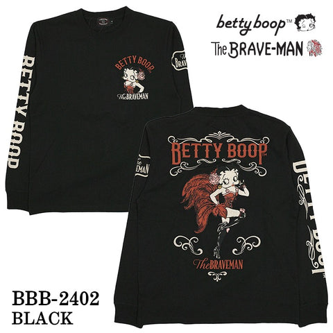 THE BRAVEMAN×BETTY BOOP ベティーブープ 天竺 長袖Tシャツ ロンTEE bbb-2402