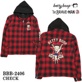 THE BRAVEMAN×BETTY BOOP ブレイブマン ベティ・ブープ コラボ 脱着フード付き ライダースジャケット bbb-2406