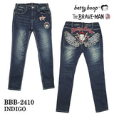 THE BRAVEMAN×BETTY BOOP ブレイブマン ベティ・ブープ コラボ スキニー デニムパンツ スリム ジーンズ ボトム bbb-2410