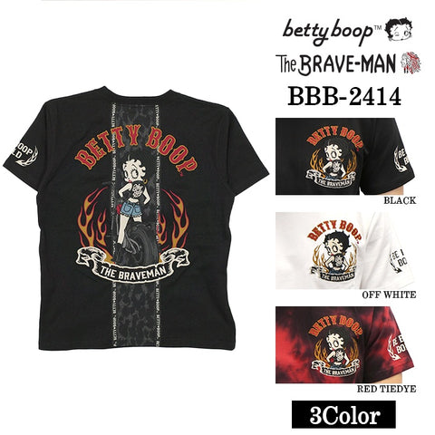 THE BRAVEMAN×BETTY BOOP ベティーブープ 天竺 半袖Tシャツ bbb-2414