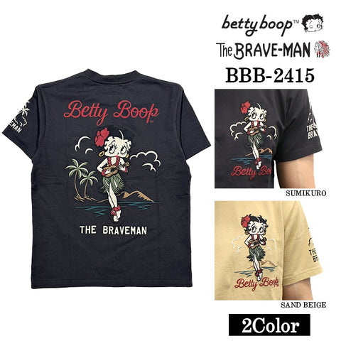 THE BRAVEMAN×BETTY BOOP ブレイブマン ベティーブープ コラボ 天竺 半袖Tシャツ bbb-2415
