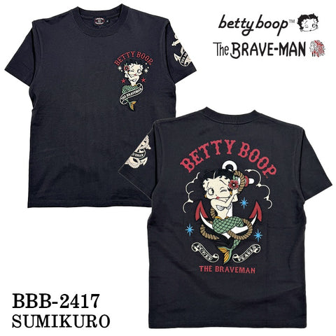 THE BRAVEMAN×BETTY BOOP ブレイブマン ベティーブープ コラボ 天竺 半袖Tシャツ bbb-2417