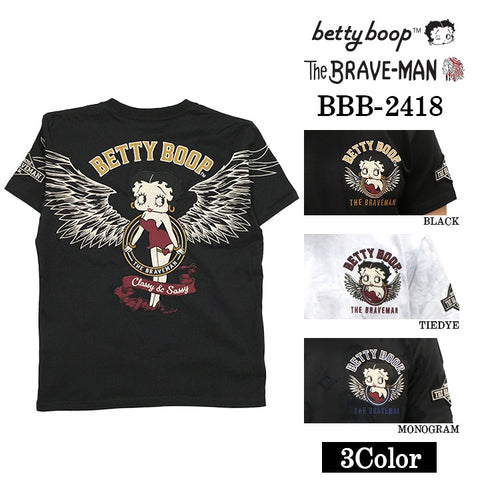 THE BRAVEMAN×BETTY BOOP ベティーブープ 天竺 半袖Tシャツ bbb-2418