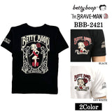 THE BRAVEMAN×BETTY BOOP ブレイブマン ベティーブープ コラボ テレコ Vネック 半袖Tシャツ bbb-2421