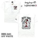 THE BRAVEMAN×BETTY BOOP ブレイブマン ベティーブープ コラボ テレコ Vネック 半袖Tシャツ bbb-2421