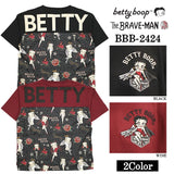 THE BRAVEMAN×BETTY BOOP ベティーブープ BIGシルエット 布切替 天竺半袖Tシャツ bbb-2424