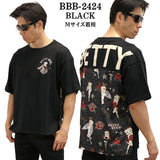 THE BRAVEMAN×BETTY BOOP ベティーブープ BIGシルエット 布切替 天竺半袖Tシャツ bbb-2424