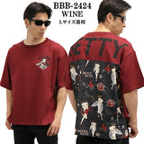 THE BRAVEMAN×BETTY BOOP ベティーブープ BIGシルエット 布切替 天竺半袖Tシャツ bbb-2424