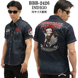 THE BRAVEMAN×BETTY BOOP ベティ・ブープ デニム半袖シャツ bbb-2426