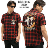 THE BRAVEMAN×BETTY BOOP ベティ・ブープ チェック 半袖シャツ bbb-2427