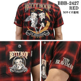 THE BRAVEMAN×BETTY BOOP ベティ・ブープ チェック 半袖シャツ bbb-2427