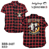 THE BRAVEMAN×BETTY BOOP ベティ・ブープ チェック 半袖シャツ bbb-2427