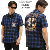 THE BRAVEMAN×BETTY BOOP ベティ・ブープ チェック 半袖シャツ bbb-2427