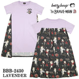 THE BRAVEMAN×BETTY BOOP ベティーブープ 布帛切替天竺半袖ロングワンピース bbb-2430