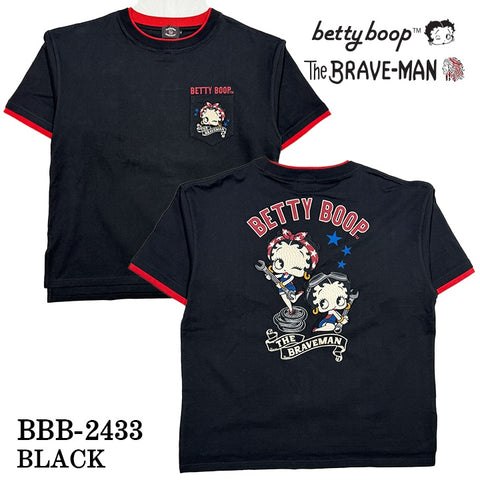 THE BRAVEMAN×BETTY BOOP ブレイブマン ベティーブープ コラボ BIG TEE ビッグサイズ 天竺 半袖Tシャツ bbb-2433