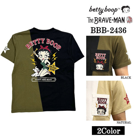 THE BRAVEMAN×BETTY BOOP ベティーブープ 天竺 半袖Tシャツ bbb-2436