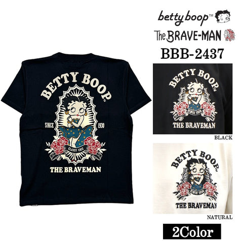 THE BRAVEMAN×BETTY BOOP ベティーブープ 天竺 半袖Tシャツ bbb-2437