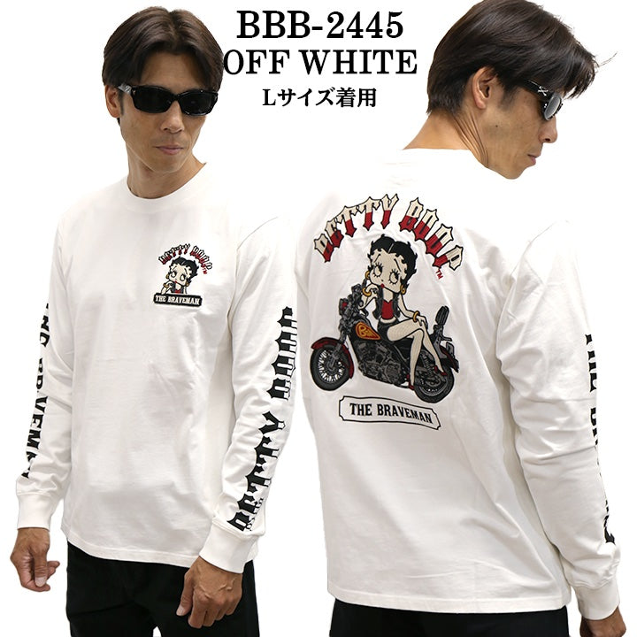 THE BRAVEMAN×BETTY BOOP ベティーブープ 天竺 長袖Tシャツ ロンTEE bbb-2445