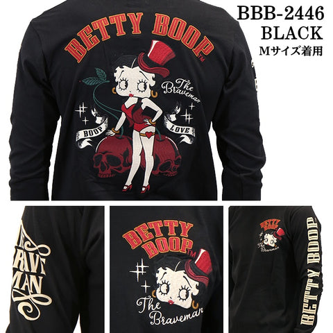 THE BRAVEMAN×BETTY BOOP ベティーブープ 天竺 長袖Tシャツ ロンTEE bbb-2446