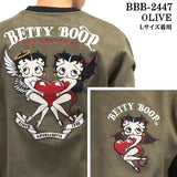 THE BRAVEMAN×BETTY BOOP ベティーブープ 起毛 プレーティング プルオーバー 長袖Tシャツ ロンTEE bbb-2447