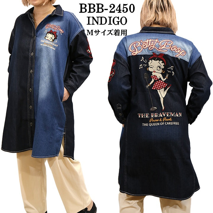 THE BRAVEMAN×BETTY BOOP ベティーブープ シャツ ワンピース bbb-2450