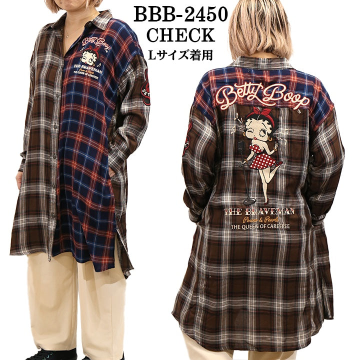 THE BRAVEMAN×BETTY BOOP ベティーブープ シャツ ワンピース bbb-2450
