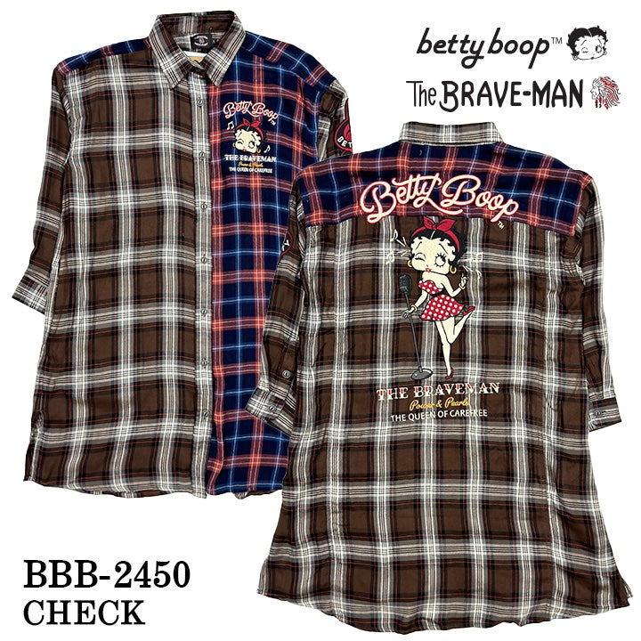 THE BRAVEMAN×BETTY BOOP ベティーブープ シャツ ワンピース bbb-2450