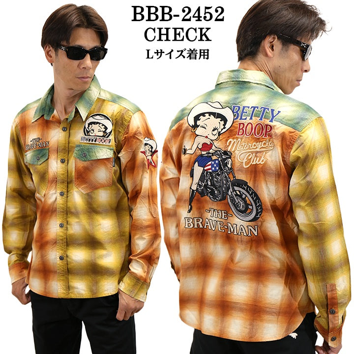 THE BRAVEMAN×BETTY BOOP ベティ・ブープ 長袖シャツ bbb-2452