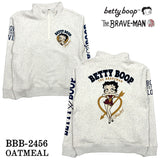 THE BRAVEMAN×BETTY BOOP ブレイブマン ベティ・ブープ 裏毛ハーフジップ プルオーバー bbb-2456