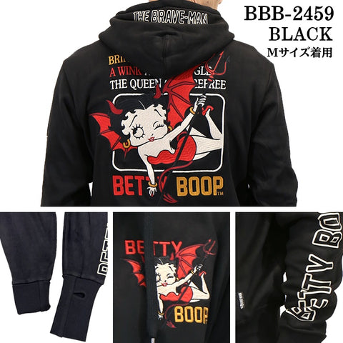 THE BRAVEMAN×BETTY BOOP ブレイブマン ベティ・ブープ 起毛プレーティング パーカー 裏ボア bbb-2459