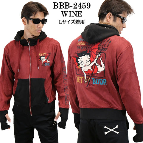 THE BRAVEMAN×BETTY BOOP ブレイブマン ベティ・ブープ 起毛プレーティング パーカー 裏ボア bbb-2459