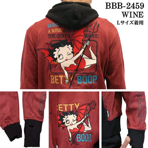 THE BRAVEMAN×BETTY BOOP ブレイブマン ベティ・ブープ 起毛プレーティング パーカー 裏ボア bbb-2459