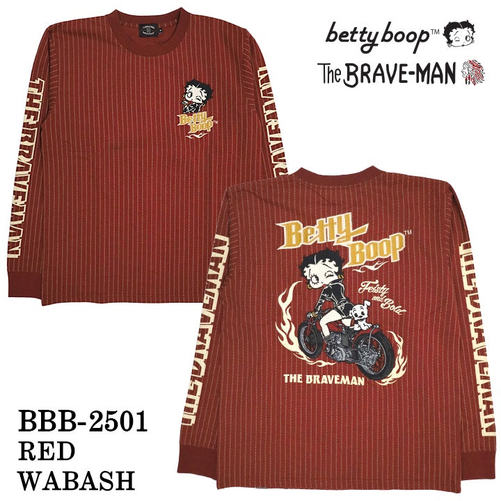 THE BRAVEMAN×BETTY BOOP ベティーブープ 天竺 長袖Tシャツ ロンTEE bbb-2501