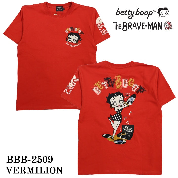 THE BRAVEMAN×BETTY BOOP ベティーブープ 天竺 半袖Tシャツ bbb-2509